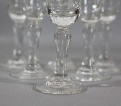 Cordial Etched Frosted Floral & Vine Pattern Cut Glass 4″ Tall Set Of 6 Glasses