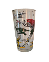 Vintage Hazel Atlas Flying Pheasant Hunters Dogs 10 Oz Drinking Glass (1 Only)