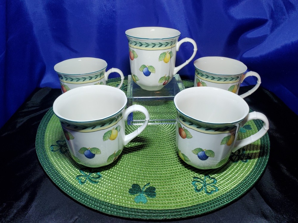 Set Of 5 – Villeroy & Boch French Garden Fleurence Mugs Cups Coffee Tea