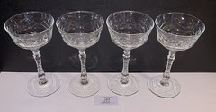 4 Rock Sharpe ARCTIC ROSE Glasses Cocktail Stemware Vintage