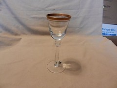 Mikasa Crystal Cordial Glass Empire Pattern Gold Trim #57621