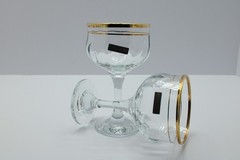 6 Italian Coupe Crystal Paneled Cocktail Glasses/ Champagne Goblets with Tags