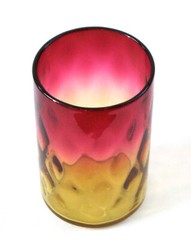 antique EAPG AMBERINA glass TUMBLER New England Glass 1883 diamond optic