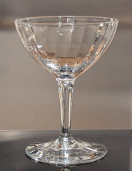 Champagne Cocktail Crystal Glasses Optic Panel Mid-Century Modern Set/4 Vintage
