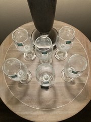 VINTAGE 6 EAMON Etched 8oz Wine Glasses CLADDAGH & SHAMROCK Design New No Box
