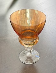Vintage Amber Iridescent Cordial Glass 4″ High