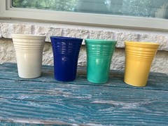 Set of 4 Vintage FIESTA Homer Laughlin Fiestaware 4.25″ Original Water Tumblers