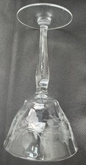 Set Of 4 Etched Crystal, Cordial Glasses Stemware Floral Spray, Leaf 5 1/4” H
