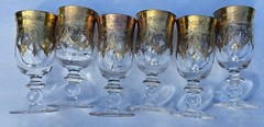 RARE SIZE – 6 Neiman Marcus Arte Italica Medici 24K Gold Glasses 2.5 oz Liqueur