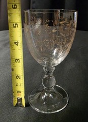 Vintage Mid Century Gold Etched Floral Wine Goblets – Set of Three
