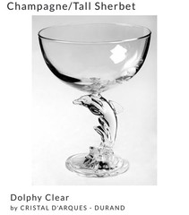4 Cristal D’Arques Durand Dolphy Clear Champagne Tall Sherbert Glasses Set 4