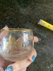 Vtg Gold Four Leaf Clover Glass Old Fashioned MCM Gold Rim Candle St Patrick