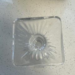 Clear Pressed Glass Goblet with Square Base/Foot, Stemmed Cup