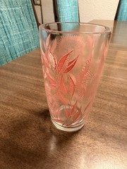 Vintage Mid-Century Jeannette (?) Juice Glass Red Cosmos MCM Replacement