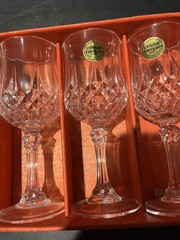 Set of 6 Cristal D’Arques Longchamp Goblet Wine Glasses 6.5″H 17.5 oz France