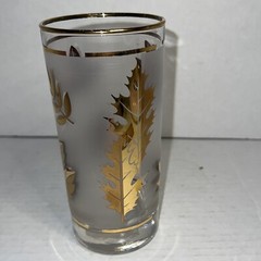 Libbey Vintage Tumbler Satin and Gold Leaves 1970 Replacement Piece! RARE!