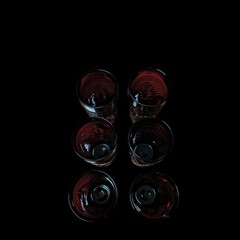 Set of 6 Luminarc Cristal D’Arques Durand Ruby Red Tumblers Made In France