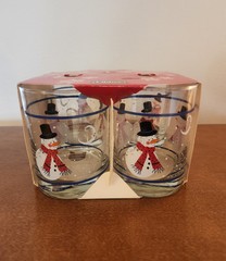 Set Of 4 – Vintage Libbey Snowman Holiday Winter Drink Glasses 4″H × 3″ D 12 Oz