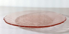 Vintage ARCOROC France ROSA PINK Glass Salad Plate ROSES 7 1/2″
