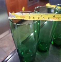 Set Of 4 Vintage Anchor Hocking Forest Green 6.5″ Straight Side Tumblers