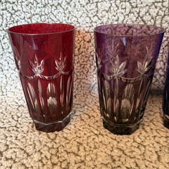 Crystal Clear Hand Cut 24% Lead Crystal Glasses Multi Color