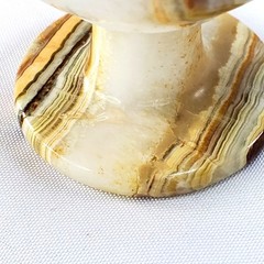 2 Hand-Carved Marble Onyx Cups Wine Goblets 4 Inches Tall DAMAGED