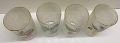 Vintage Frosted Fruit Motif Glasses – 4 Glasses – 5 3/4″ tall
