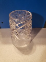 Pair Of Antique Crystal Low Ball Glass Barware Jd Bergen Golf Pattern