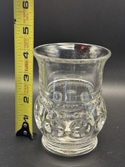 9 Tiffin Franciscan King Crown Thumb Print Clear Flat Juice Glass 4”