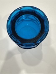 Viking glass Georgian tumbler in the bluenique color MCM Brutalism