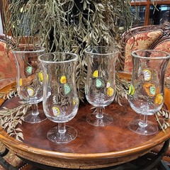 Artland Lemon Lime Fruit Slices Hurricane Glass Set