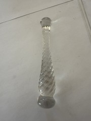 Circa 1930’s Cambridge Glass Drink Muddler and 2 Glass Cocktail Straws
