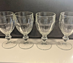 Vintage Set Of 4 Libbey Gibraltar Duratuff Clear Water Goblets 6 3/4″ Tall