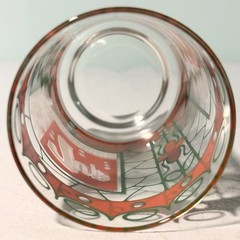 Set Of 3 Vintage Mid Century Libbey 7-Up Red & Green Glass Tumbler