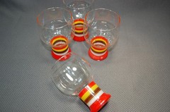 Vintage Rainbow Federal Glass 4PC Water Goblets