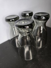 Vintage Libbey Smoked Gray Pilsner Glasses w Round Weighted Base Set of 4