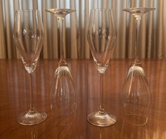 Elegant Nachtmann Crystal 10” Tall Champagne Wine Glasses Set of 4, Germany