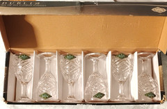 Set of 6 Open Box Shannon Dublin Clear Crystal 3oz Cordial Glasses by Godinger