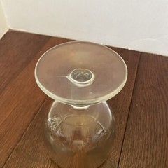 Vintage Clear Glass Thumbprint Goblet Schooners Thick Glass Wide Base