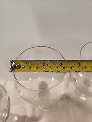 Tropical Etched Palm Tree Wine Glasses x 3 Frosted Bamboo Stem Cocktail Barware