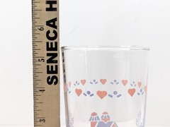 Clearly Glass Tumbler 11 oz 5.25″ Farmhouse Trees Hearts Rustic Fence Libbey New