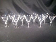 Tiffin Franciscan Linda Water Goblets Stem 17576 Set of 9