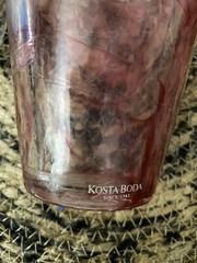 Kosta Boda UHV Ulrica Hydman Vallien Pink and White Swirl Tumblers, Set of 4l