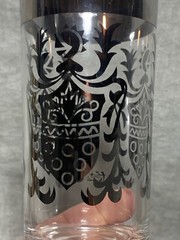 KIimko Vintage Barware Kitchen Silver Decorated Highball Cocktail Glass Signed
