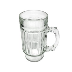 Vintage Clear Glass Anchor Hocking Ribbed Beer Mug Line Lites 16oz