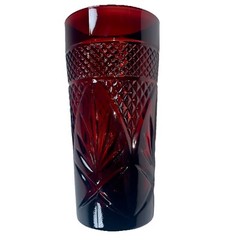 Cristal D’Arques Durand Luminarc Ruby Red Glass Tumbler France 6.25” X 3” EUC