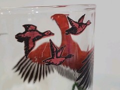 Vintage 1950s Pheasant Hunting Glasses Set of 4 RARE Green Hunter Dog Tumblers