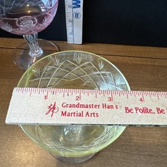 VTG.*Champagne/Sherbet Glasses *cut Diamond Pattern *various Pastel Colors