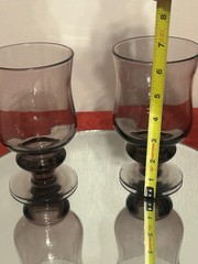 Vintage 6″ Amethyst Wine / Water Goblet Hand-Blown MCM