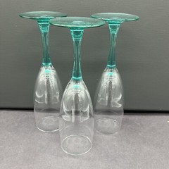 3 Turquoise Stem Cristal D’Arques-Durand Luminarc Champagne Flute Glass Teal